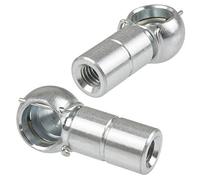 SOLIDfy 2 x rotules B13 M8 LH filetage à gauche DIN 71805 + étrier de sécurité forme B galvanisé 13 mm