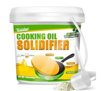 Solidifiant Huile Friture Naturelle 340g, 100% À Base de Végétaux, Solidifie Jusqu’à 8.5L d’huile de Friture - Powder Solidifiant Huile pour la Cuisine, Élimination Facile des Graisses Perdues