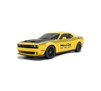 Solido Dodge Challenger NYC Hellcab - Américain Muscle Car au Design Taxi Graphique, Capot et Spoiler Noirs - Voiture Miniature Diecast - Jaune - 1:18