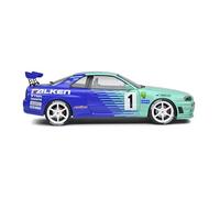 Voiture Miniature de Collection - SOLIDO 1/18 - NISSAN Skyline (R34) GT-R Falken Drift Livery - 1999 - Green / Blue - 1804304