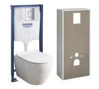 Solido + pack WC 4 en 1 + WC sans bride Ceramia PixL avec abattant SoftClose + plaque (GRCEPXWT04-FR)