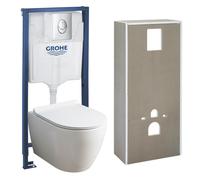 Solido + pack WC 4 en 1 + WC sans bride Ceramia PixL avec abattant SoftClose + plaque (GRCEPXWT05-FR)