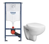 Solido pack WC bâti 4 en 1 + WC suspendu sans bride Grohe avec abattant SoftClose + plaque (GRRSTBAWR01-FR)