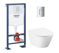 Solido pack WC bâti-support autoportant + WC sans bride Grohe avec abattant SoftClose + plaque (GRGRWR05-FR)