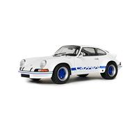 Solido Voiture miniature 1:18 Porsche 911 RSR 1973 - carrosserie détaillée, jantes sport, blanc/bleu