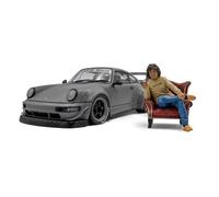 SOLIDO S1807517 Kit carrosserie 1/18 RWB (gris) avec figurine Mr. Nakai, produit fini