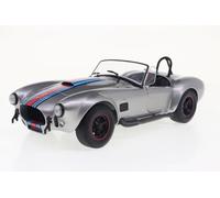 Solido Shelby Cobra 427 MKII - Roadster Historique, Design musclé, Rayures Sportives, sidepipes, Voiture Miniature Diecast, Argent, 1:18