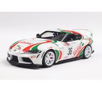 Solido Toyota GR Supra #36 Coupe Sport Moderne, Design Racing, numéro de dossard, Roues à Rayons Multiples, Voiture Miniature Diecast, Blanc/Rouge/Vert, 1:18