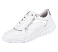Solidus Solicare Soft Chaussures basses en cuir stretch pour femme - Semelle intérieure amovible, Vitello Vitello Stretch City Blanc/argenté, 38 EU XX-Large