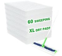 SoliFairy Lot de 60 recharges de chiffons de balayage à sec XL pour balai Swiffer XL, recharges de tampons secs jetables XL, poils d'animaux de compagnie, recharges de chiffons secs très résistantes