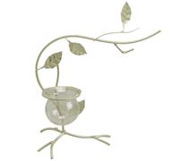 Soliflore en métal feuillage gris