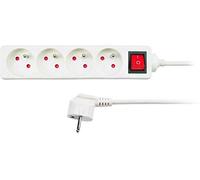 Solight 4-way Extension de Plomb, 5 m, 3 x 1mm2, Blanc, Interrupteur marche-arrêt, rallonges, multiprises, de Base, Pp 33