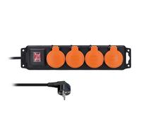 Solight Câble d'extension extérieur noir IP44, 4 prises, 3m PP332