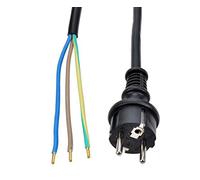 Solight Cordon d'Alimentation, 5 m, 3 x 1mm2, Caoutchouc H05rr-f3, Noir, Matériau de Câblage, 230v, Cordons d'Alimentation, Pf 35