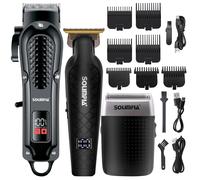 Solimpia - ensemble de tondeuses à cheveux, Machine à découper la tête d'huile, affichage numérique, ciseaux de coupe de cheveux, poussoir électrique, ensemble de trois pièces