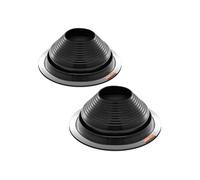 Solin de Toit pour Tuyaux 150-280 mm-VEVOR-Étanchéité Toiture Flexible EDPM, Lot de 2, Base Ronde en Métal-Noir