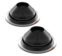 Solin de Toit pour Tuyaux 150-280 mm-VEVOR-Étanchéité Toiture Flexible EDPM, Lot de 2, Base Ronde en Métal-Noir