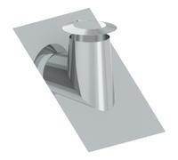 Solin en acier inoxydable 36° - 45° avec larmier et collerette - double paroi - TEC-DW-STANDARD 80 mm