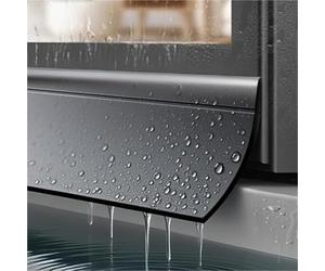 Solin et déflecteur de pluie auto-adhésifs - 3 m de long, 35/45 mm de large, barrière étanche à angle de 170°(Black,45mm)