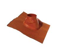 Ubbink Solin pour terminal Ubiflex – bavette 500×500, 25–45° à rotule, Ø 80–125 – Ocre