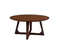 Solin - table basse ronde - bois plaquage noyer - 75 cm - Bois
