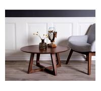 Solin - table basse ronde - bois plaquage noyer - 75 cm - Bois