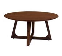 Solin - table basse ronde - bois plaquage noyer - 75 cm - Bois Bois