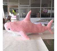 Solinder 45 Cm Mignon Dessin animé Requin en Peluche Doux Oreiller Coussin pour Enfants Bleu Gris Rose Poupée pour Anniversaires Créatifs Noël Saint Valentin Cadeaux (Rose)