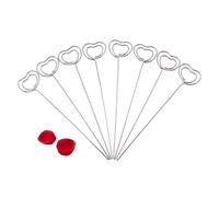 Solinder 50 Argent Bricolage Artisanat Métal Carte Photo Mémo Trombone Supports pour Maison Bureau école avec étoile Ronde Amour Coeur Formes (Style de coeur)