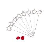 Solinder 50 Argent Bricolage Artisanat Métal Carte Photo Mémo Trombone Supports pour Maison Bureau école avec étoile Ronde Amour Coeur Formes (Forme d'étoile)