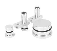 Solinder Accessoire de Véhicule de Raccordement PCV, Retirer, GM Duramax 6.6L 2004.5-2010, le Kit Comprend la Prise de Port et le Bouchon de Résonateur avec Tuyau, Matériau en Alliage en (Argent)
