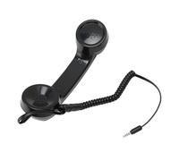 Solinder Combiné Téléphonique Rétro avec Microphone intégré, qualité Sonore Supérieure, Cordon enroulé de 1 M, Compatible avec Les Smartphones et Ordinateurs avec Prise Casque 3,5 Mm, (Noire)