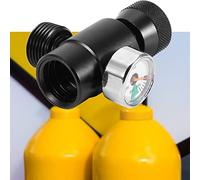 Solinder Connecteur D'adaptateur de Recharge de CO2, Débitmètre D'air D'oxygène, Adaptateur Recharge CO2, Kit Connecteur D'adaptateur Cylindre Réservoir (Noire)