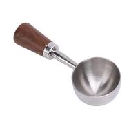 Solinder Cuillère à café Rétro en Acier Inoxydable 304, Cuillère à Mesurer Manche Court en Bois, Poignée Solide et Confortable pour une Mesure Précise du café et du thé (S 15ML Argent)