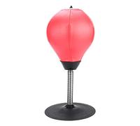 Solinder Entraînement de Boxe Anti-Stress de Balle Vitesse Bureau avec Ressort Solide et Pompe - Surface en PU pour Une Utilisation à la Maison ou au Bureau (Rouge)