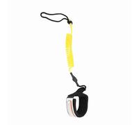 Solinder Laisse Enroulée pour Planche de Stand Up Paddle de 1,5 M, Cordon en PU Super Résistant 5 Mm, Manchette Cheville Réglable, Légère et Flexible, pour Planche Surf e (Jaune)