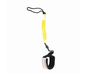 Solinder Laisse Enroulée pour Planche de Stand Up Paddle de 1,5 M, Cordon en PU Super Résistant 5 Mm, Manchette Cheville Réglable, Légère et Flexible, pour Planche Surf e (Jaune)