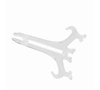 Solinder Lot de 10 Supports D'Assiettes Pliables en Plastique Blanc, Charnière Réglable, Support Triangulaire pour Diverses Assiettes, Vaisselle avec Crochet incurvé Empêchant les Chutes, (20 cm)