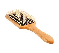 Solinder Peigne à Cheveux en Bois, Brosse à Cheveux Durable pour le Soin et le Massage du Cuir Chevelu, Noir avec Blanc, 9,9 * 3,2 Pouces, Lavage la Main L'eau Froide L'aide (Noire)