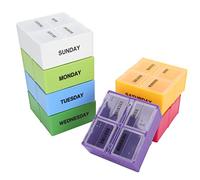 Solinder Pilulier Porte-Vitamine Étui à Suppléments 28 Grilles Hebdomadaire Portable Amovible Résistant à l'humidité Boîte Médicaments Clairement Classée avec Compartiments de C