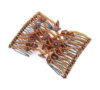Solinder Pince à Cheveux en Perles de Fleurs Extensibles à Double Glissière pour Dames pour de Belles Coiffures les Jours, Facile Mettre en Place les Types Cheveux, 2 Pièces Peigne Coiffure Fête