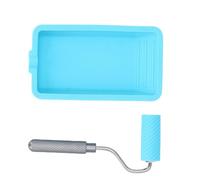 Solinder Reusable Silicone Paint Roller and Tray Kit | Distributeur à rouleau pratique, Facile à nettoyer, Poignée en aluminium antidérapante, Idéal pour les travaux manuels