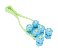 Solinder Rouleau pour le Visage [espace réservé] Masseur pour le Visage en Forme de V Masseur en Forme de Y Double Menton Rouleau à Fleurs avec Particules C (Bleue)