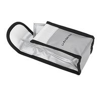 Solinder Sac de Batterie Portable Anti-Explosion pour Batteries Lithium-ION, Tissu Ignifuge, Design Léger, Idéal pour Les Voyages et la Maison, Argent, 1 X unité