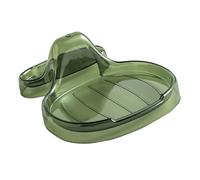 Solinder Support à Spatule de Cuisine Multifonctionnel avec Porte-couvercle, Repose-cuillère élégant sans Goutte à Goutte pour la Cuisine Domicile, 1 unité (Vert transparent)