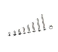 Solinder Vis à Tête Creuse, Acier Inoxydable A2 Durable (B: Button head) | Bonne résistance à la corrosion, conception à tête fraisée, tailles assorties de 300 pièces, application polyvalente