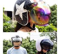 Solinder Visière de Casque, écran Bulle en Verre PC | Coupe-vent, protection UV, convient à trois casques à pression, durable, conception rabattable