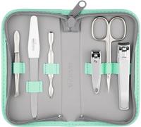 Solingen Germany Manicure Kit Pedicure Kit 6 Pieces-2 Nail Clippers,Nail File,Cuticle Pusher,Nail Scissors,Tweezers,Manicure Kit