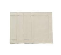 Solino Home Lot de 4 napperons en Coton et Lin - Ourlet à Jour en Lin - 35,6 x 48,3 cm - Lavables à la Machine - pour Printemps et été