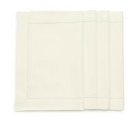 Solino Home Lot de 4 napperons en coton et lin - Ourlet à jour - Pour printemps, Pâques, été, cuisine, salle à manger - Lavables à la machine - Fabriqués à la main à partir de tissu naturel - 35,6 x 48,3 cm - Ivoire